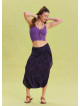 Purple Bohemian Shalwar with Elastic Waist and Low Crotch 4543